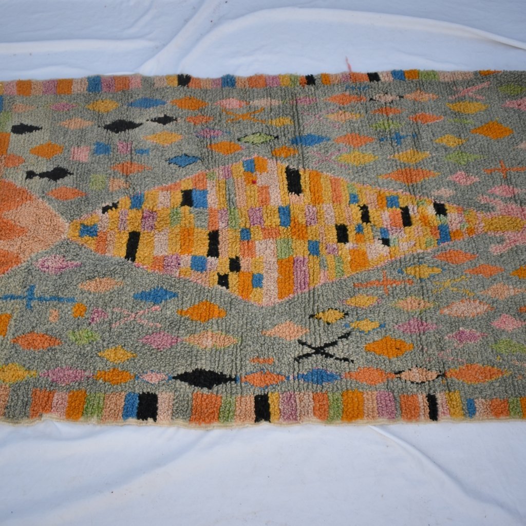 TIFERD | 8x5 Ft | 2,5x1,5 m | Moroccan Colorful Rug | 100% wool handmade - OunizZ