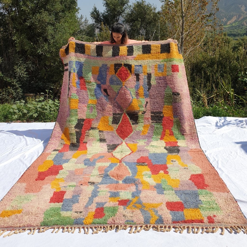 TIKKUK | 10x7 Ft | 3x2 m | Moroccan Colorful Rug | 100% wool handmade - OunizZ