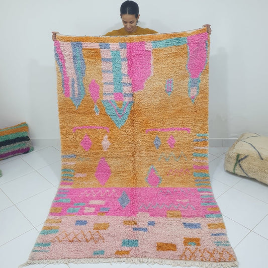 TOHFA | 7'8x4'8 Ft | 2,38x1,47 m | Moroccan Colorful Rug | 100% wool handmade - OunizZ