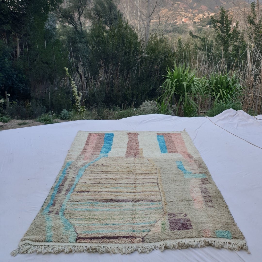 Tola - MOROCCAN RUG 7x10 BOUJAAD Authentic Berber Rug | Handmade Living room Carpet | 10'20x6'92 Ft | 311x211 cm - OunizZ