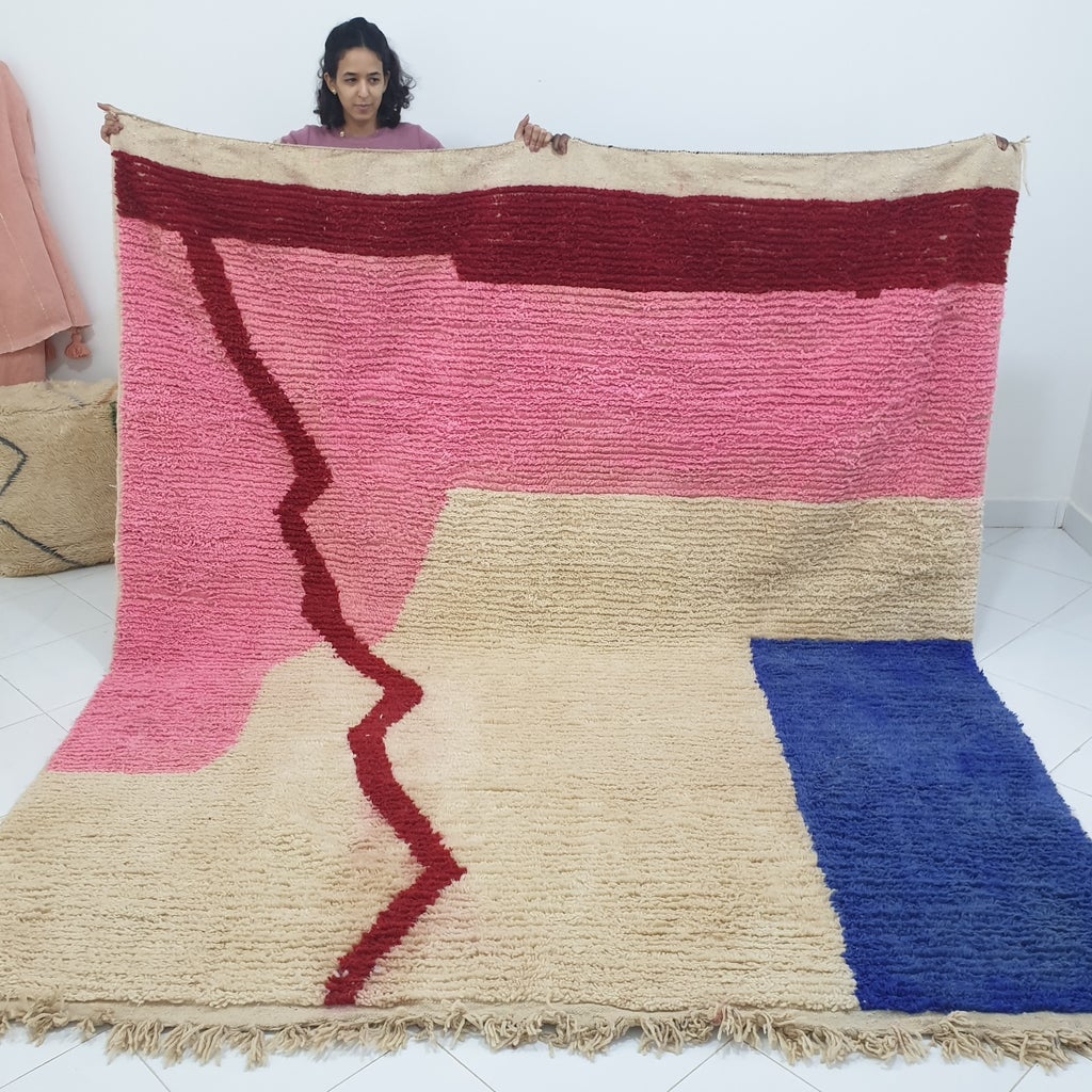 TOUIBA | 9'5x8'3 Ft | 2,90x2,50 m | Moroccan Colorful Rug | 100% wool handmade - OunizZ