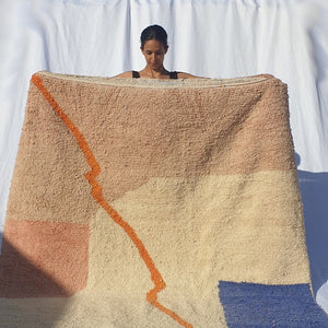 TOUIBA | 9x6 Ft | 3x2 m | Moroccan Colorful Rug | 100% wool handmade - OunizZ