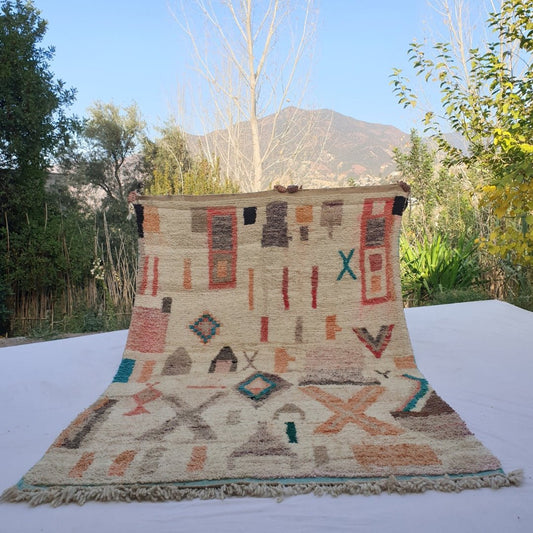 Tumsilt - MOROCCAN RUG BOUJAD | Moroccan Berber Rug | Colorful Rug Moroccan Carpet | Authentic Handmade Berber Bedroom Rugs | 10'14x6'23 Ft | 309x190 cm - OunizZ