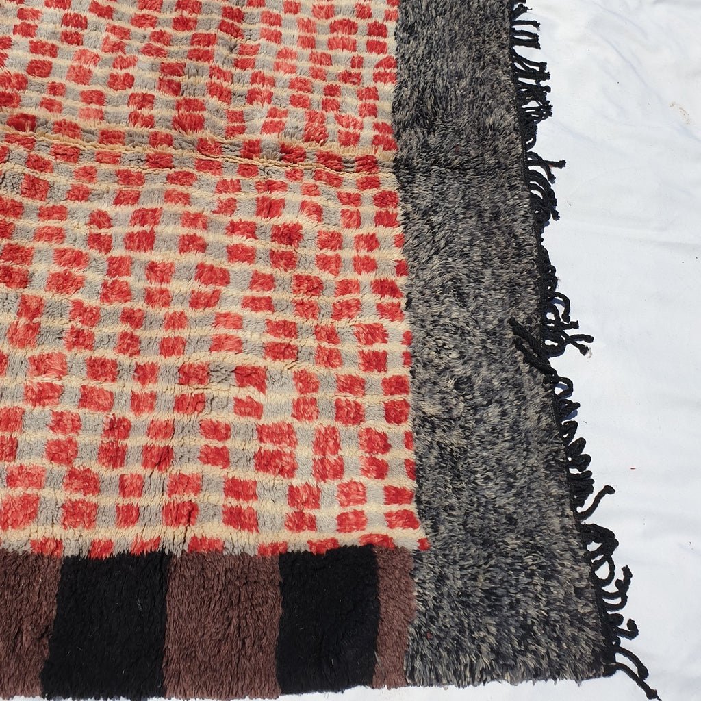 Ultra Fluffy Moroccan Beni rug | 10'5x6'7 Ft | 3,2x2 m | RAWJA | Moroccan Colorful Beni Mrirt Rug | 100% wool handmade - OunizZ