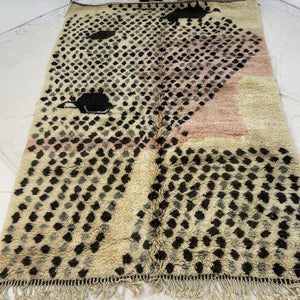 Ultra Fluffy Moroccan Beni rug | 9'4x6'7 Ft | 2,86x2 m | BKIRA | Moroccan Colorful Beni Mrirt Rug | 100% wool handmade - OunizZ