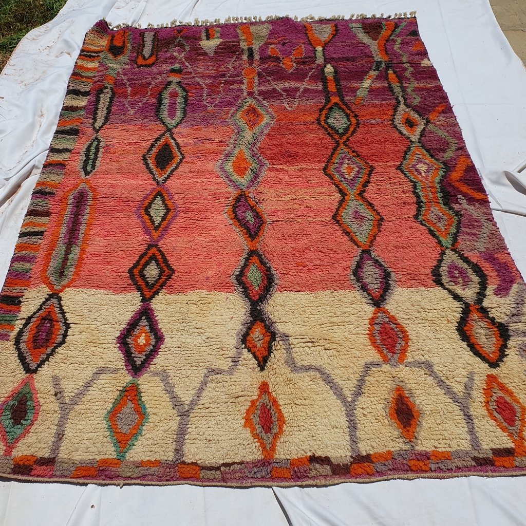 UZZAL | 9'6x6'6 Ft | 3x2 m | Moroccan Colorful Rug | 100% wool handmade - OunizZ