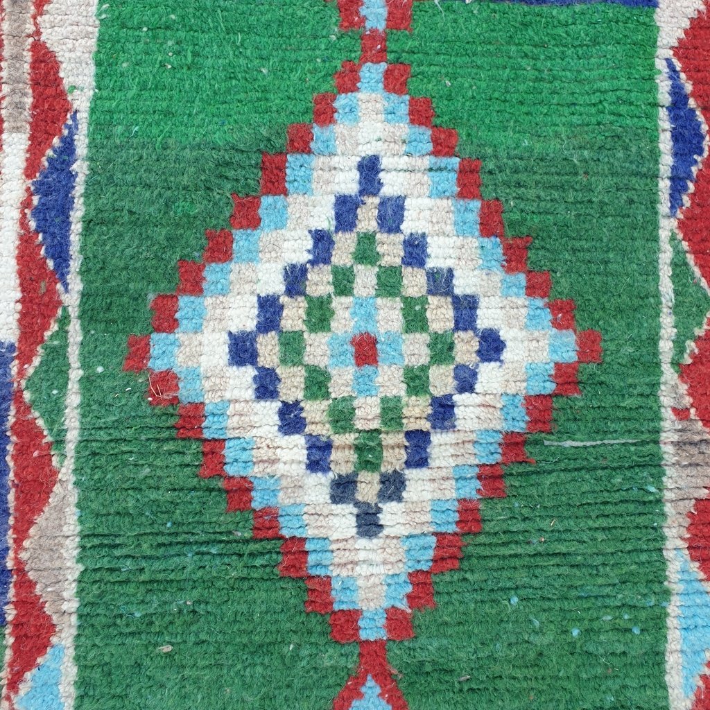 WADY Runner | 9'4x2'9 Ft | 2,86x0,87 m | Moroccan Colorful Rug | 100% wool handmade - OunizZ