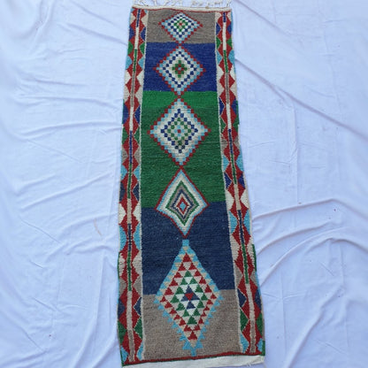 WADY Runner | 9'4x2'9 Ft | 2,86x0,87 m | Moroccan Colorful Rug | 100% wool handmade - OunizZ