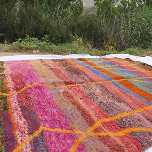 WAHA | 10x7 Ft | 3x2 m | Moroccan Beni Ourain Rug | 100% wool handmade - OunizZ