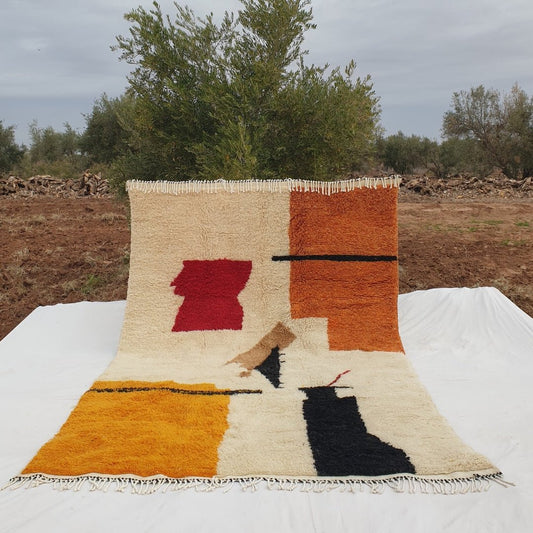 Wahida | Moroccan Beni Mrirt rug Ultra Soft & Thick | 11'52x7'80 Ft | 351x237 cm | Moroccan Colorful Beni Mrirt Rug | 100% wool handmade - OunizZ