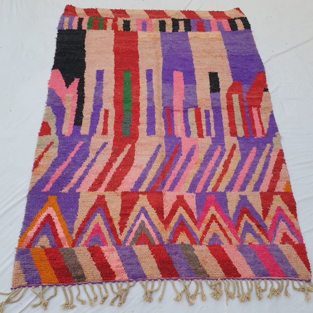 Wakaya - MOROCCAN BOUJAAD RUG | Berber Colorful Area Rug for living room Handmade Authentic Wool | 9'6x6'3 Ft | 293x192 cm - OunizZ