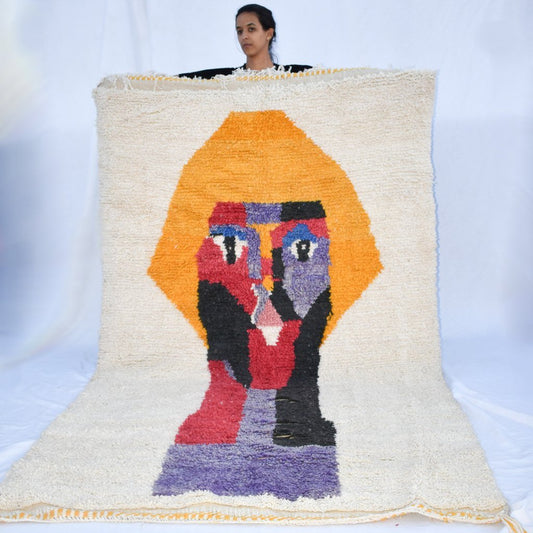 WALIYA | 8x5 Ft | 2,5x1,5 m | Moroccan Colorful Rug | 100% wool handmade - OunizZ