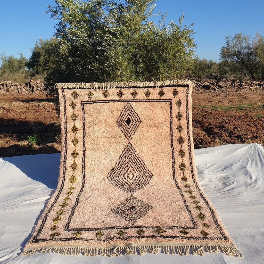 Warda | Moroccan rug Beni Ouarain Ultra Soft | 10x6'50 Ft | 3x2 m | Moroccan Colorful Beni Ouarain Rug | 100% wool handmade - OunizZ
