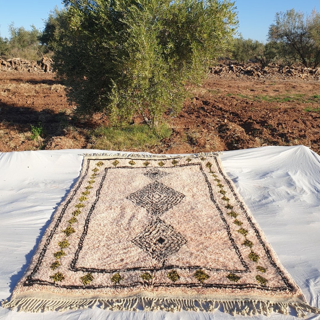 Warda | Moroccan rug Beni Ouarain Ultra Soft | 10x6'50 Ft | 3x2 m | Moroccan Colorful Beni Ouarain Rug | 100% wool handmade - OunizZ