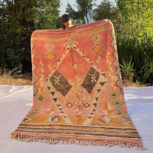 WRIDA | 8x5'5 Ft | 2,5x1,7 m | Moroccan Colorful Rug | 100% wool handmade - OunizZ
