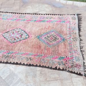 YASNA | 12'4x5'35 Ft | 3,80x1,63 m | Moroccan VINTAGE Colorful Rug | 100% wool handmade - OunizZ