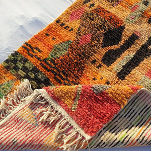 Zadaina - Moroccan Rug Boujad | Colorful Authentic Berber Handmade Bedroom Rug | 8x5 Ft | 2,45x1,52 m - OunizZ