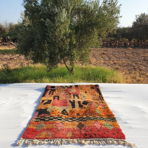 Zadaina - Moroccan Rug Boujad | Colorful Authentic Berber Handmade Bedroom Rug | 8x5 Ft | 2,45x1,52 m - OunizZ