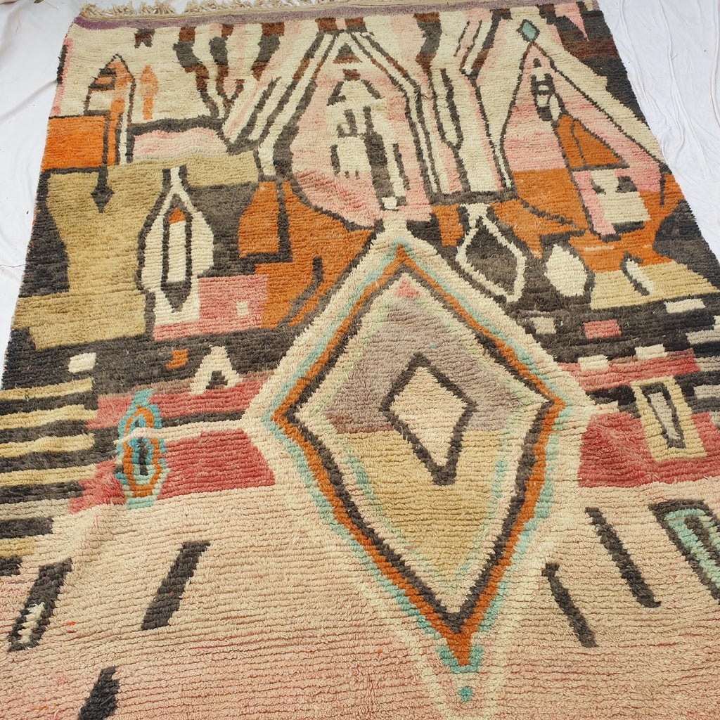 Zayka | MOROCCAN RUG BOUJAD | Moroccan Berber Rug | Colorful Rug Moroccan Carpet | Authentic Handmade Berber Living room Rugs | 13'98x10 Ft | 426x305 cm - OunizZ