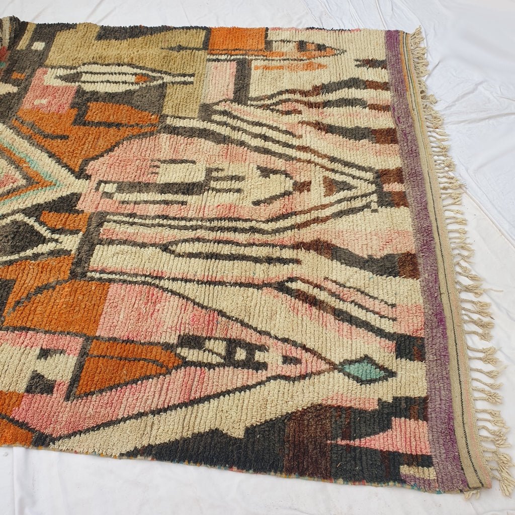 Zayka | MOROCCAN RUG BOUJAD | Moroccan Berber Rug | Colorful Rug Moroccan Carpet | Authentic Handmade Berber Living room Rugs | 13'98x10 Ft | 426x305 cm - OunizZ