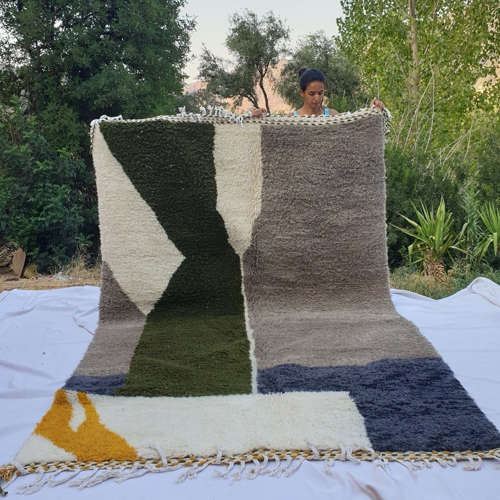 ZAYT | 10'4x6'6 Ft | 3x2m | Moroccan Beni Ourain Rug | 100% wool handmade - OunizZ