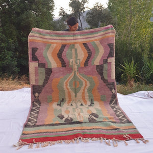 ZBIR | 8'6x5'4 Ft | 2,60x1,65 m | Moroccan Colorful Rug | 100% wool handmade - OunizZ