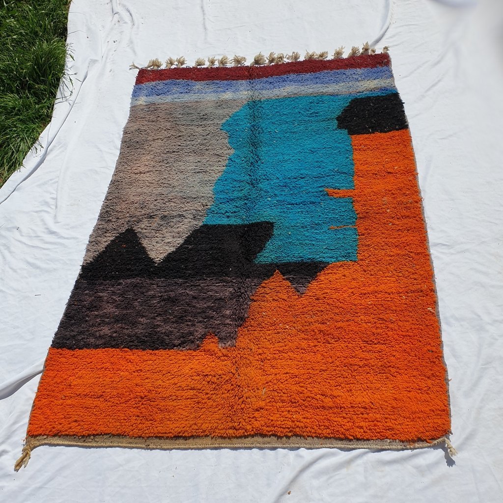 ZERMUMYA | 8x5 Ft | 2,5x1,5 m | Moroccan Colorful Rug | 100% wool handmade - OunizZ