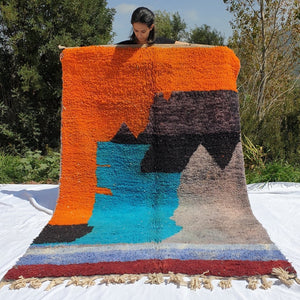 ZERMUMYA | 8x5 Ft | 2,5x1,5 m | Moroccan Colorful Rug | 100% wool handmade - OunizZ