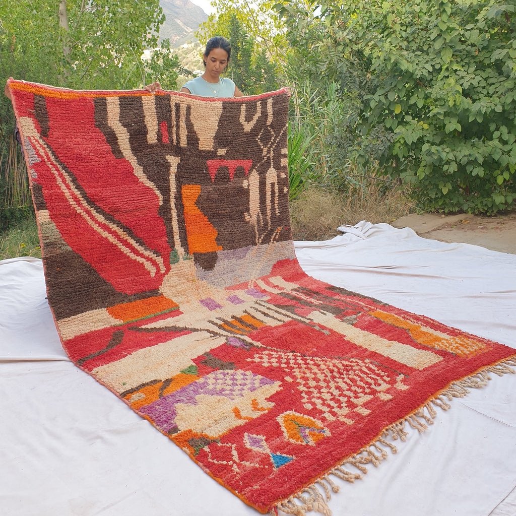 Zubida - MOROCCAN RUG BOUJAAD | Moroccan Berber Rug | Colorful Rug Moroccan Carpet | Authentic Handmade Berber Bedroom Rugs | 9'78x6'30 Ft | 298x192 cm - OunizZ